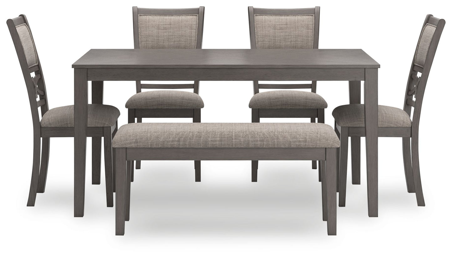 Wrenning - Dining Room Table Set (Set of 6) - Gray