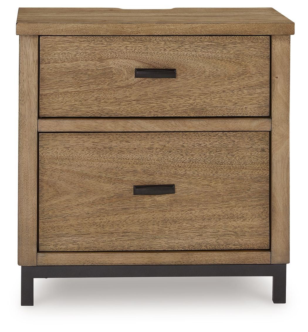 Tomtyn - Two Drawer Night Stand - Light Brown