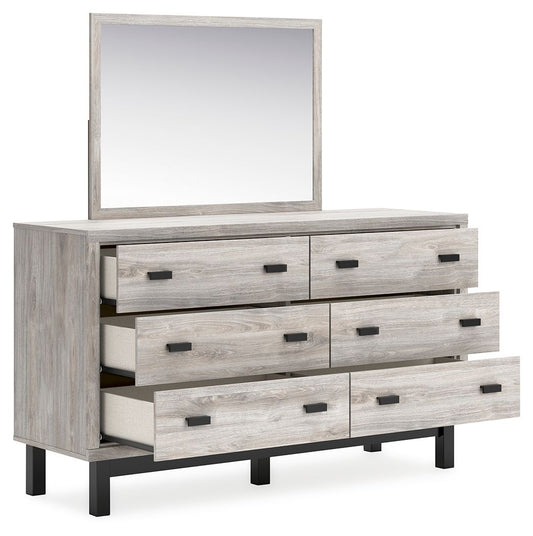 Vessalli - Dresser And Mirror - Gray