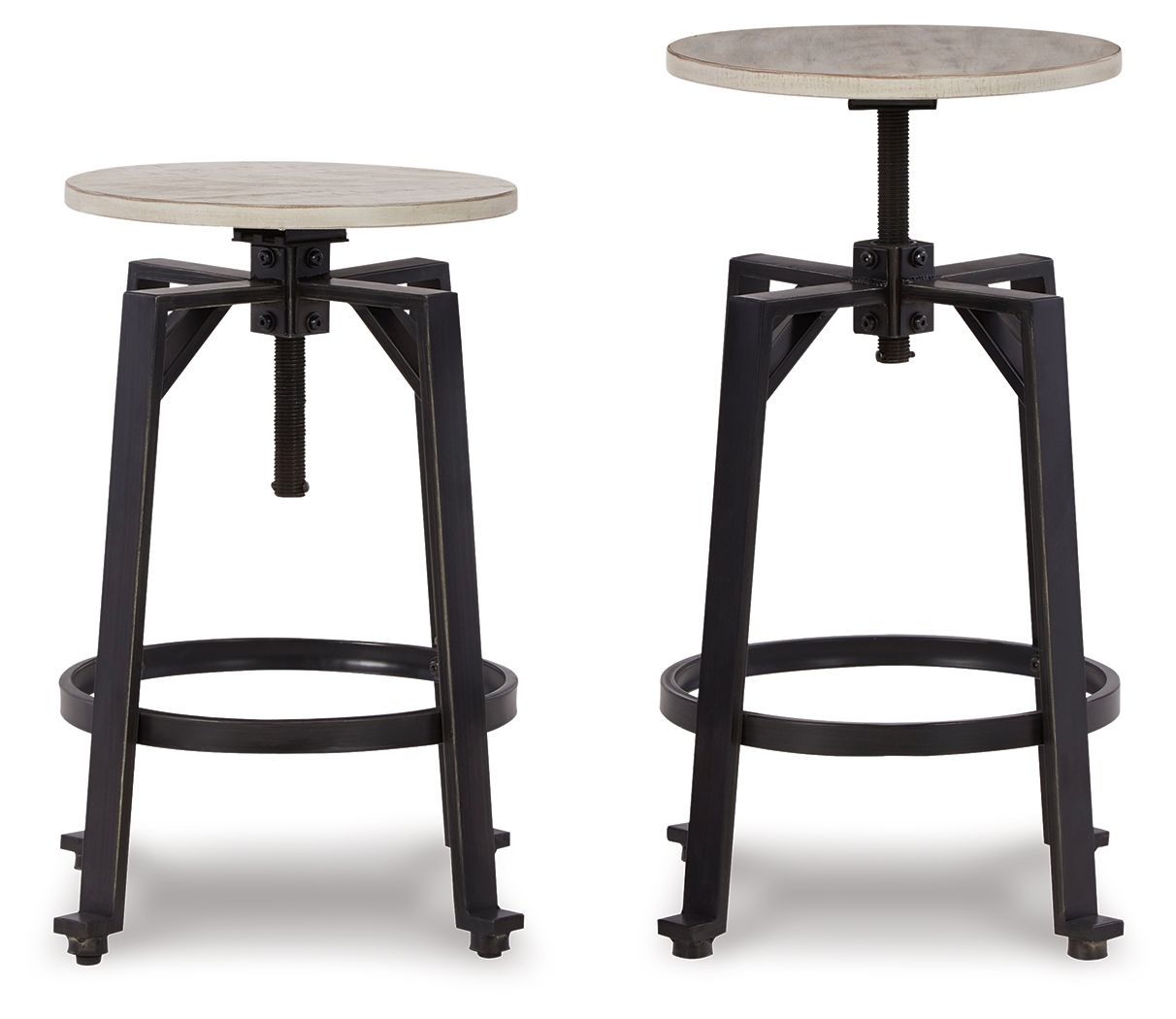 Karisslyn - Swivel Stool (Set of 2) - Whitewash / Black