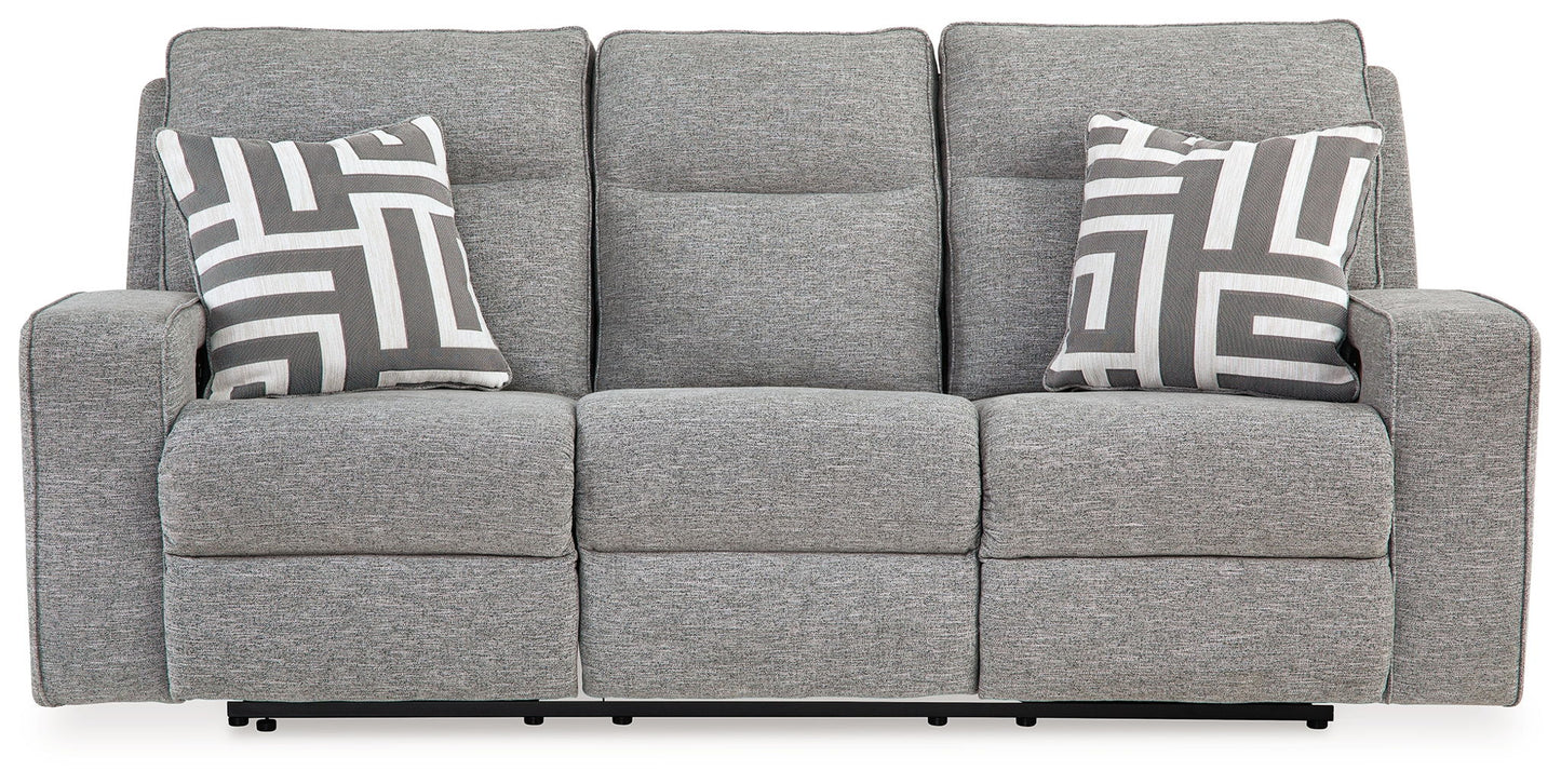 Biscoe - Power Reclining Sofa With Adj Headrest - Pewter