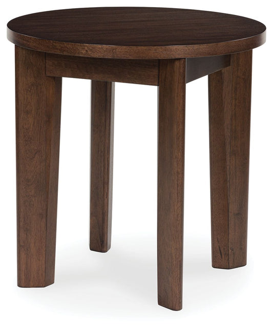 Korestone 2 - Round End Table - Dark Brown