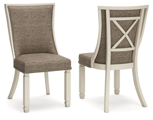 Bolanburg - Dining UPH Side Chair (Set of 2) - Lattice Back - Brown / Beige