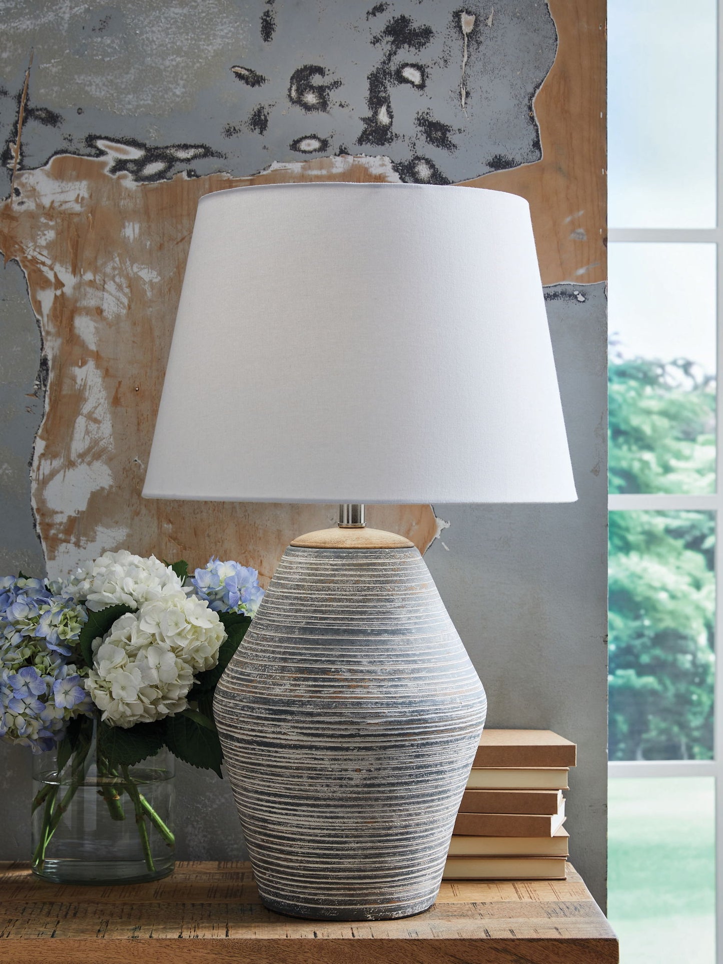 Lawrock - Terracotta Table Lamp - Antique Blue