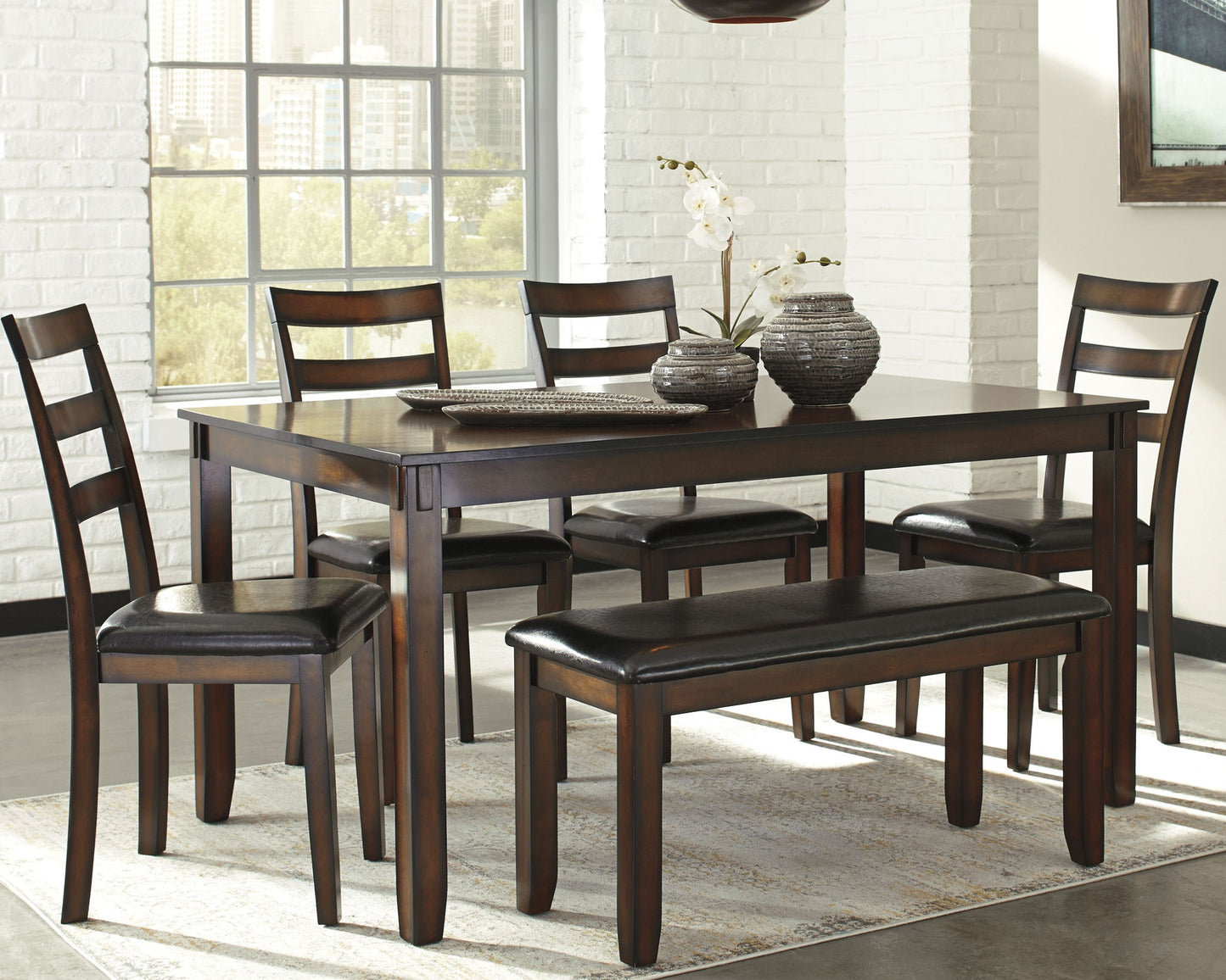 Coviar - Dining Room Table Set (Set of 6) - Brown