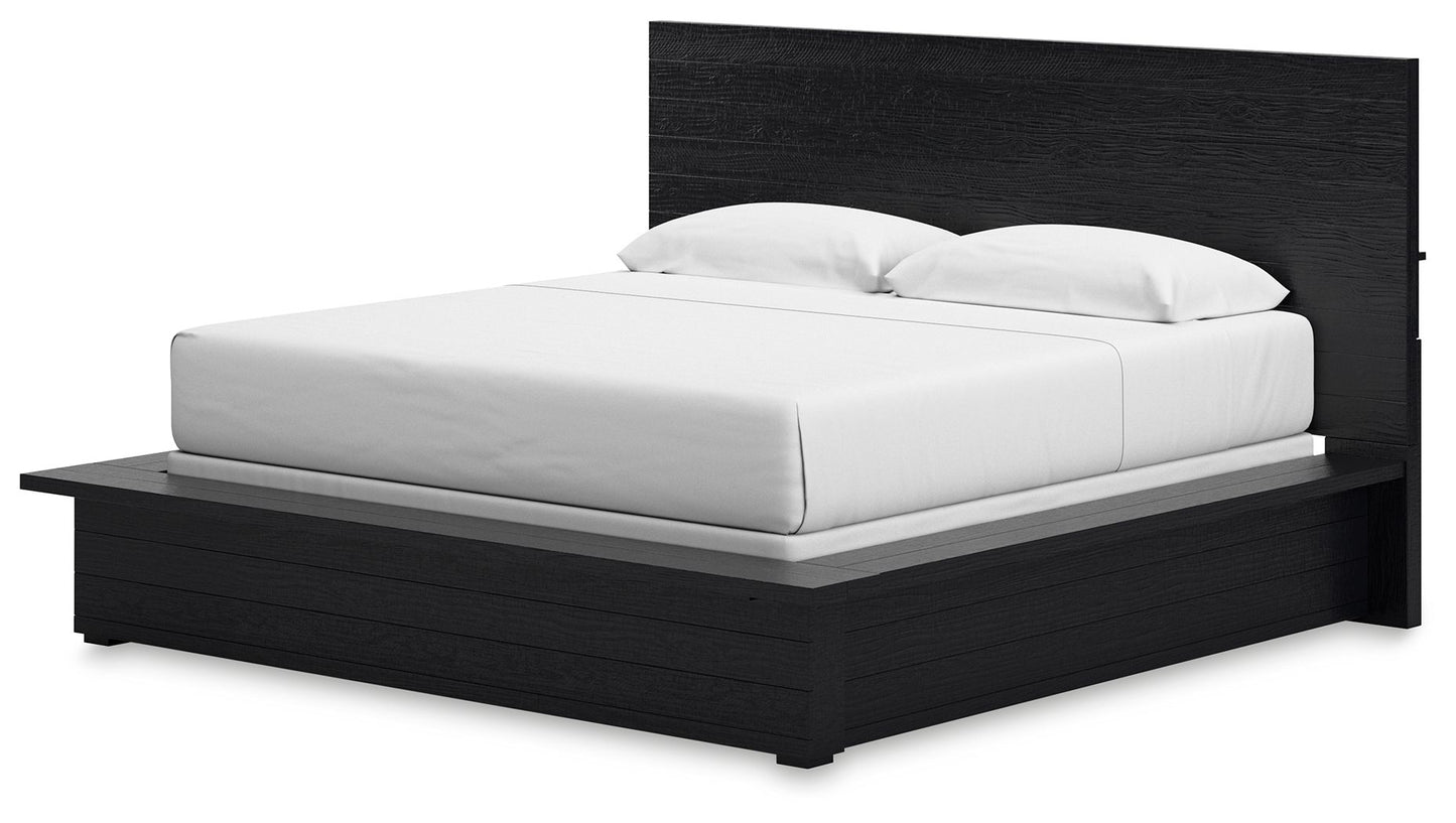 Londer - King Panel Bed - Black