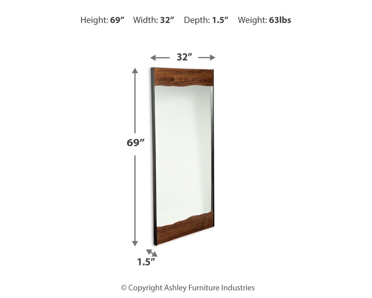 Panchali - Floor Mirror - Brown / Black