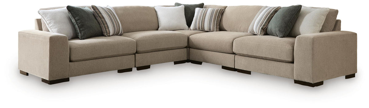Linenhause 5-piece sectional in dune by Ashley Furniture