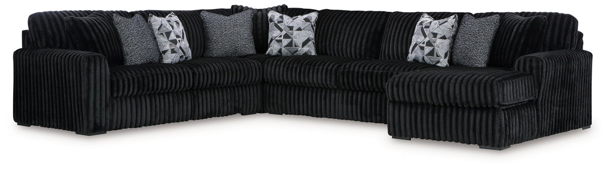 Midnight-Madness 4-piece sectional with chaise by Ashley Furniture