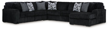 Midnight-Madness 4-piece sectional with chaise by Ashley Furniture