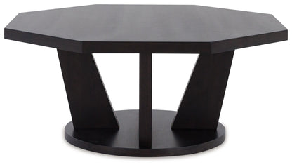 Chasinfield - Octagon Coffee Table - Dark Brown