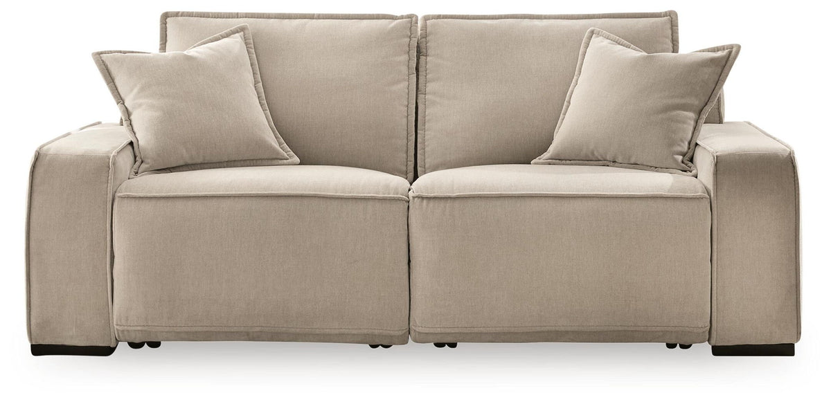 Carceri 2-piece power reclining sectional loveseat in cashmere by Ashley Furniture
