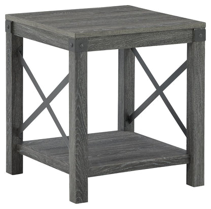Freedan - Square End Table - Grayish Brown
