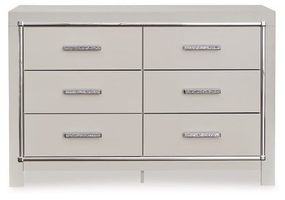 Zyniden - Six Drawer Dresser - Silver