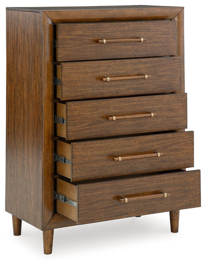 Lyncott - Five Drawer Chest - Brown