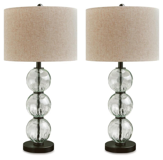 Airbal - Glass Table Lamp (Set of 2) - Clear / Black