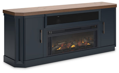 Landocken - 83" TV Stand With Electric Fireplace - Two-tone