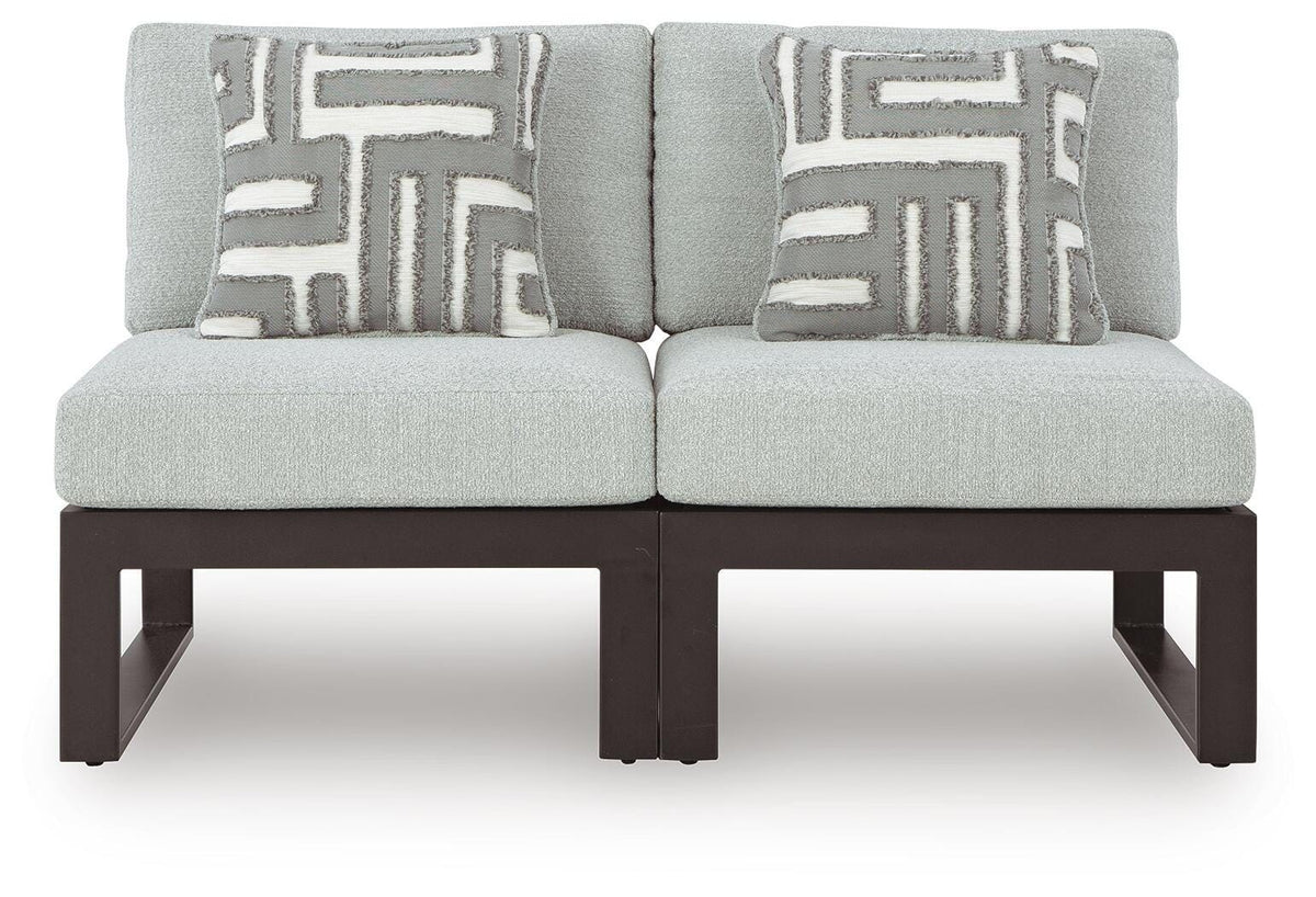 Beachloft 2-piece outdoor sectional in black by Ashley Furniture