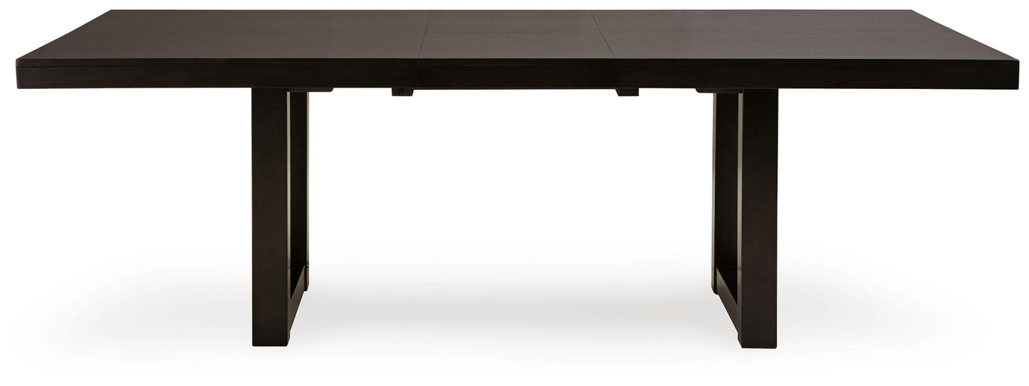 Neymorton - Rectangular Dining Room Butterfly Extension Table - Dark Grayish Brown