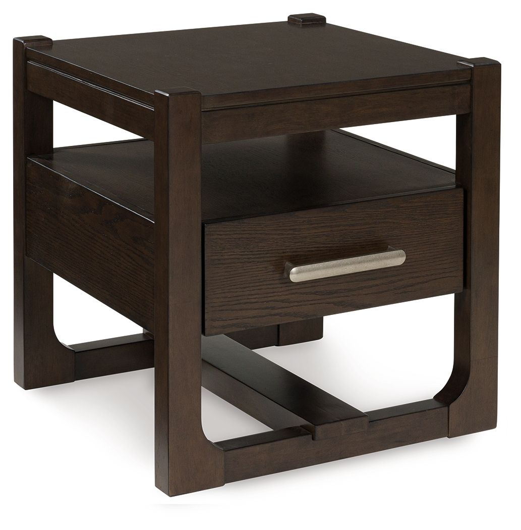 Breckington - Square End Table - Dark Brown