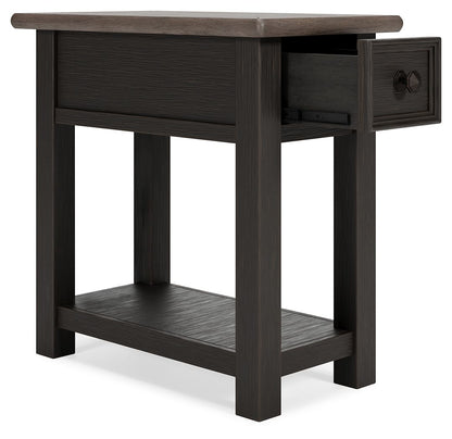 Tyler Creek - Chair Side End Table - Black / Gray