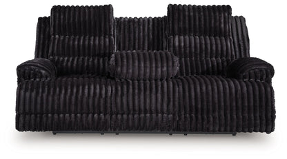 Rhine Falls - Reclining Power Sofa With Drop Down Table - Onyx