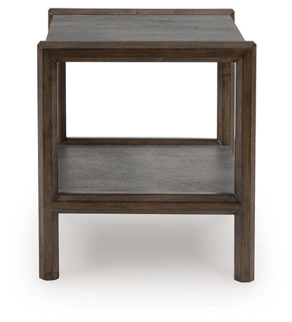 Kallenny - Rectangular End Table - Brown / Gray