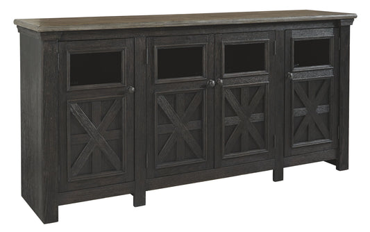 Tyler Creek - Extra Large TV Stand - Black / Gray