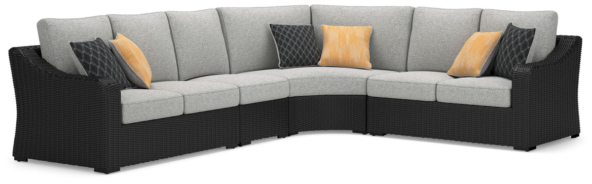 Beachcroft 4-piece outdoor sectional in black by Ashley Furniture