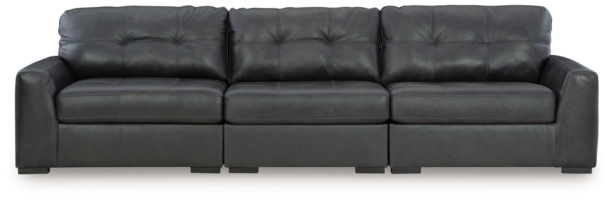 Brindley Pier 3-piece sectional sofa in fog by Ashley Furniture