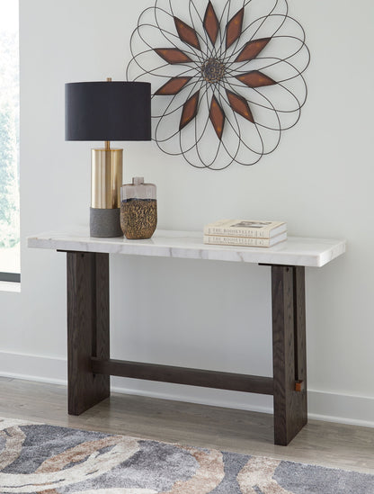 Burkhaus - Sofa Table - White / Dark Brown