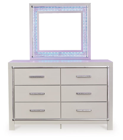 Zyniden - Dresser And Mirror - Silver