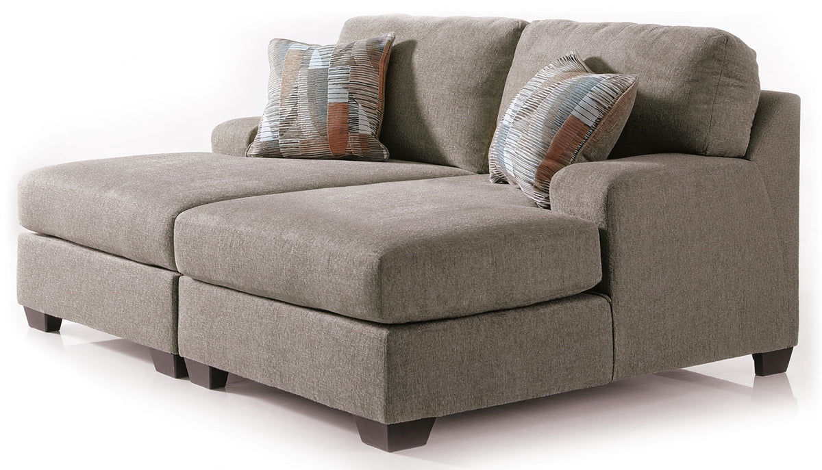 Newellen 2-piece super chaise in beige by Ashley Furniture