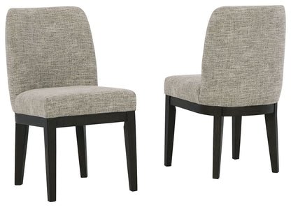 Burkhaus - Dining UPH Side Chair (Set of 2) - Beige / Dark Brown