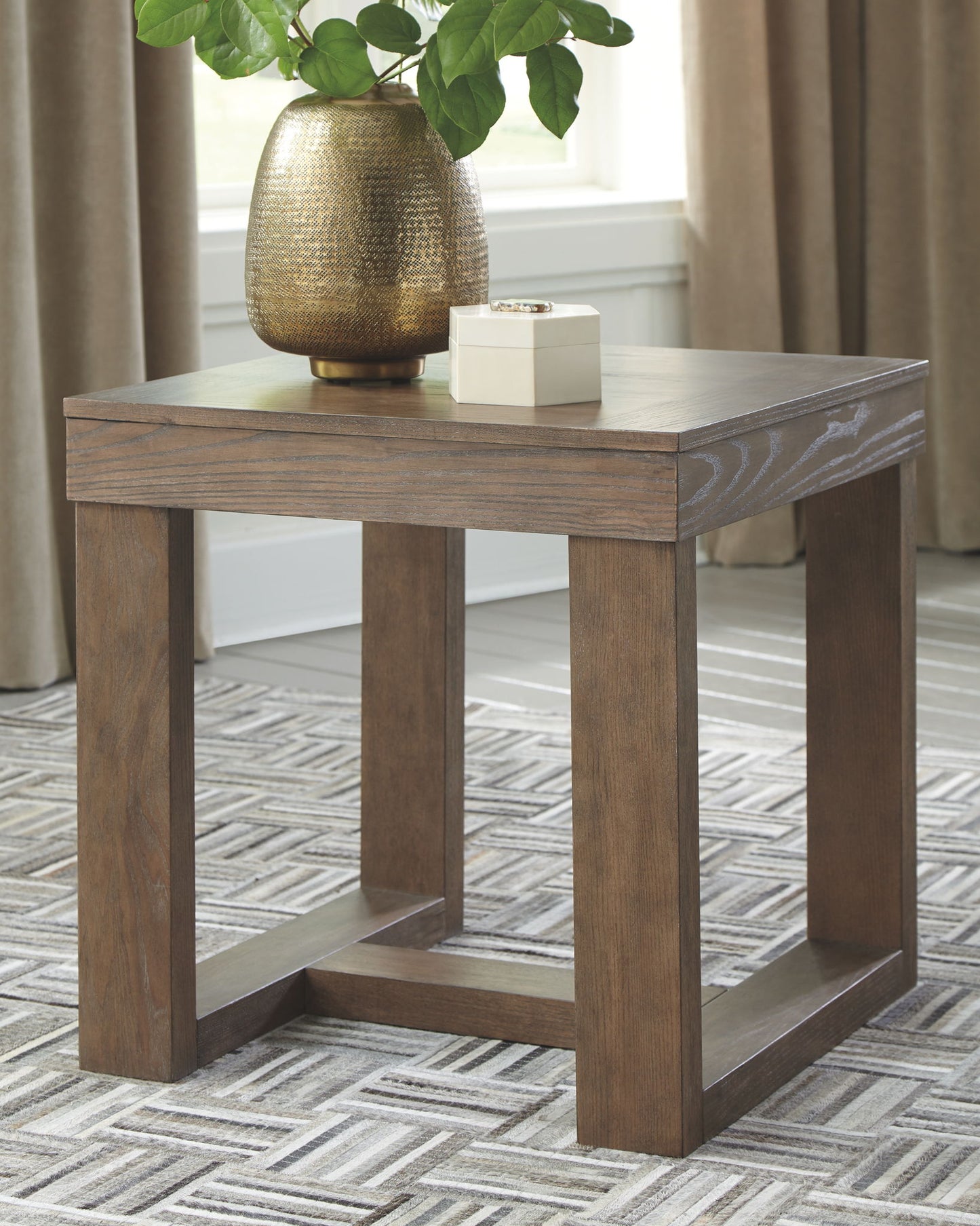 Cariton - Square End Table - Gray