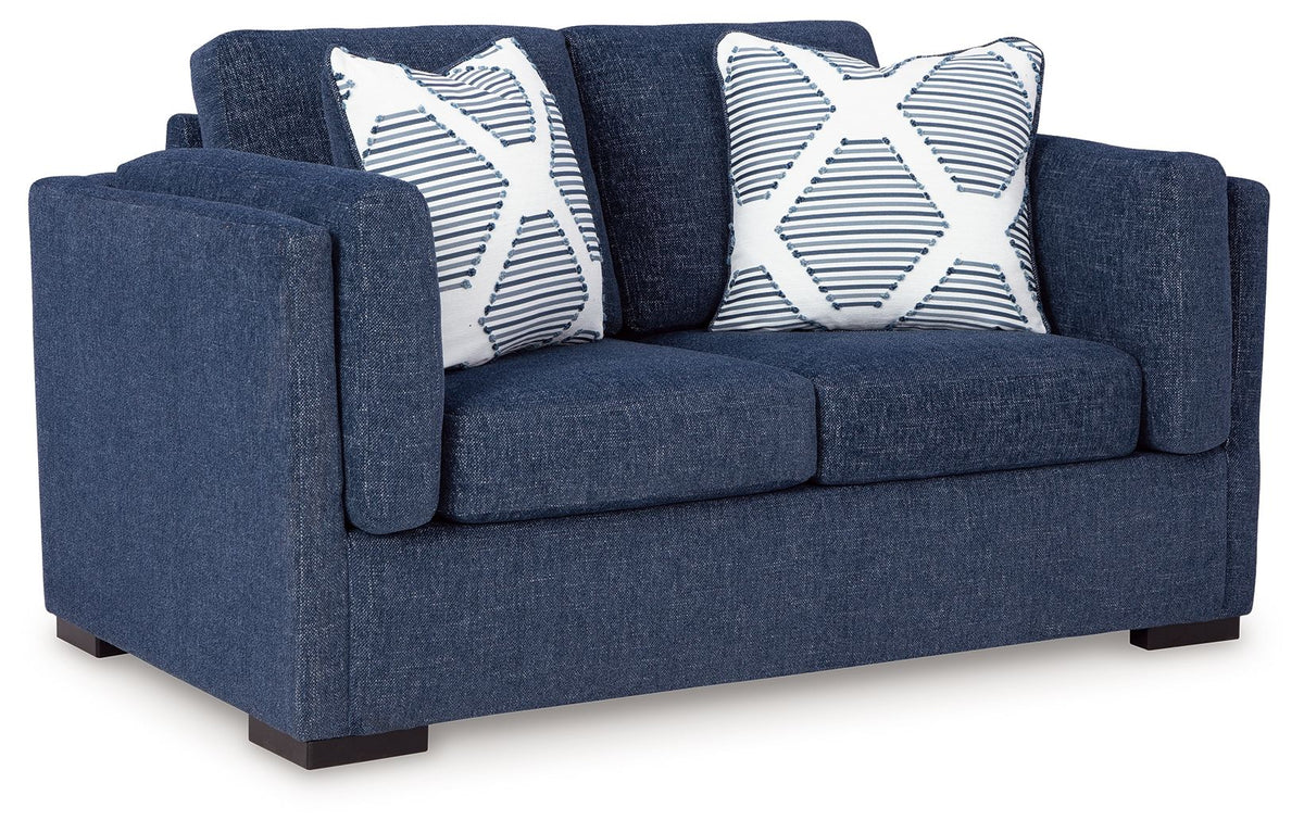 Evansley loveseat in navy by Ashley Furniture