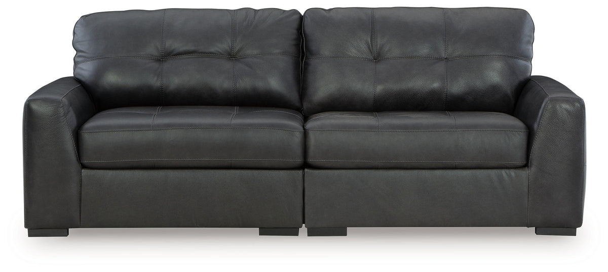Brindley Pier 2-piece sectional loveseat in fog by Ashley Furniture