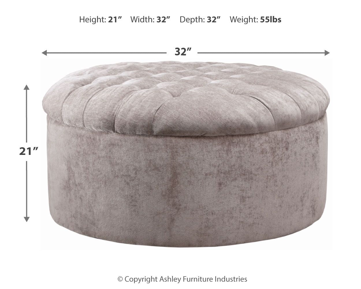 Carnaby - Oversized Accent Ottoman - Linen