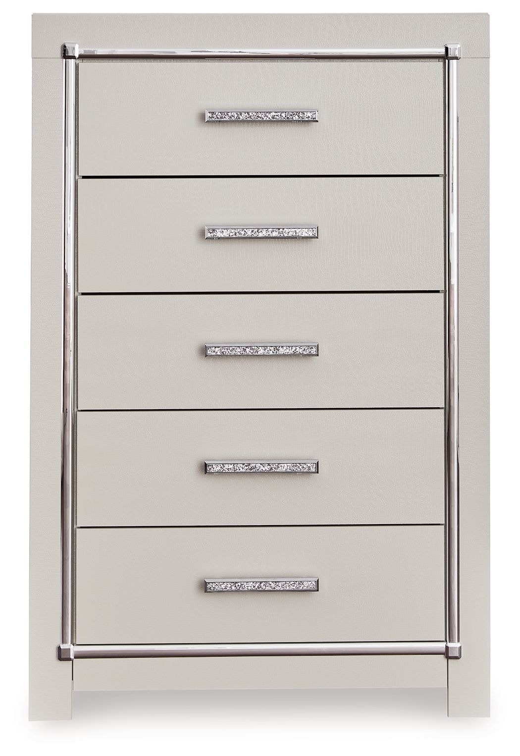 Zyniden - Five Drawer Chest - Silver