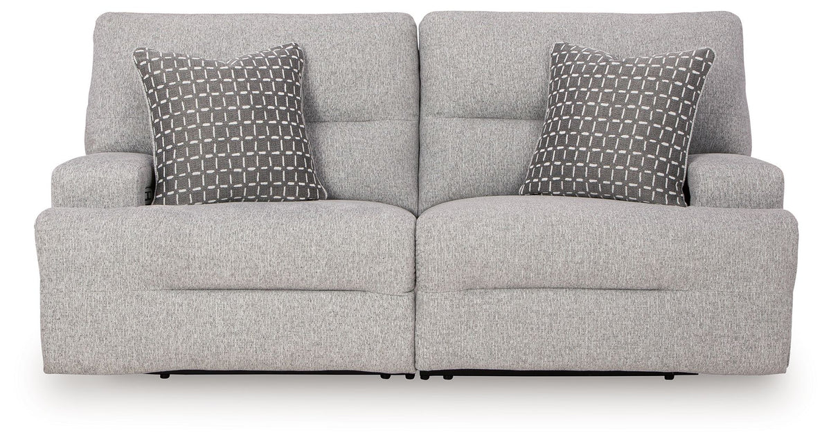 Acklen Place 2-piece power reclining sectional loveseat in pewter by Ashley Furniture