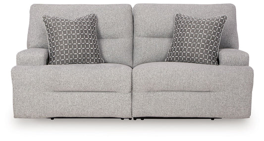 Acklen Place 2-piece power reclining sectional loveseat in pewter by Ashley Furniture
