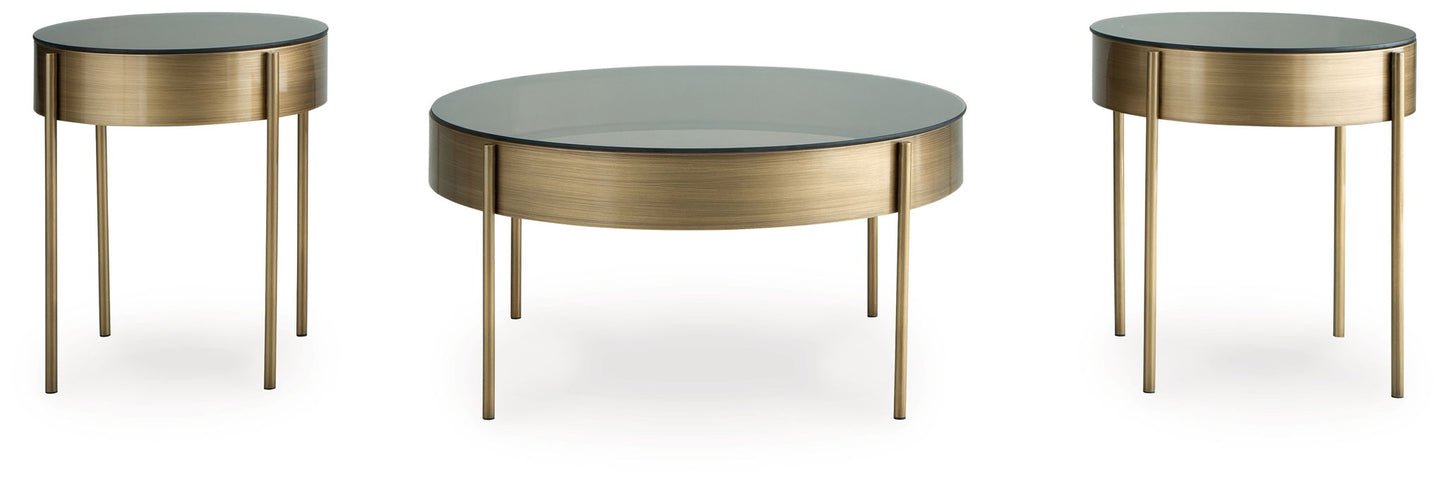 Jettaya - Occasional Table Set (Set of 3) - Brushed Brass