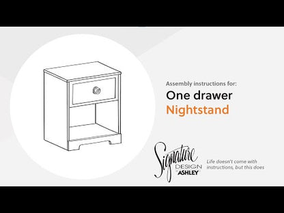 Paxberry - One Drawer Night Stand - Open Cubby - Whitewash